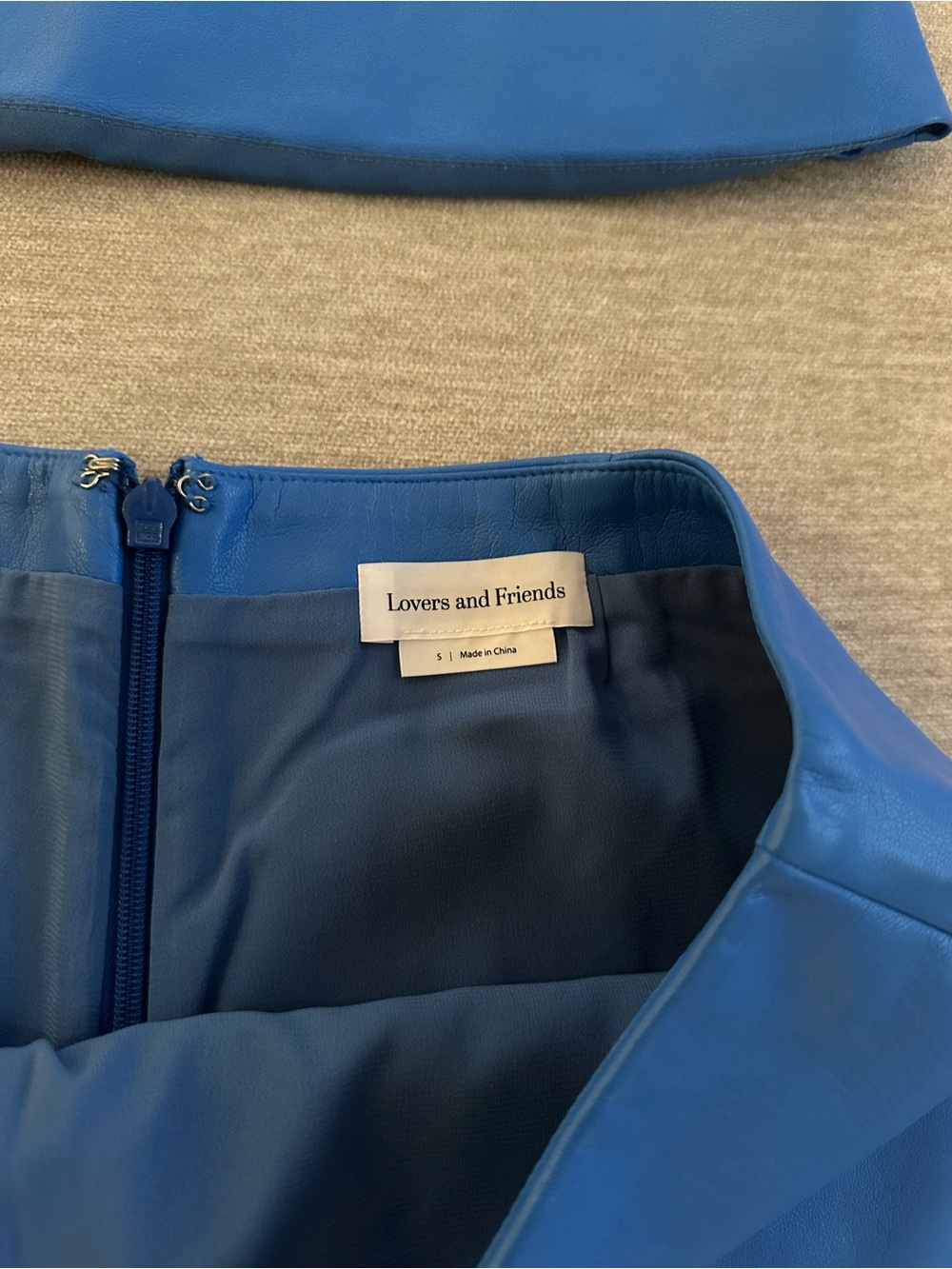 Lovers & Friends Blue Leather Skort & Tube Top Set - Picture 2 of 4